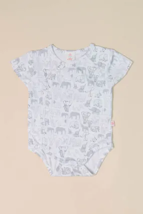 Wrap Onesie - Grey Elephant Families