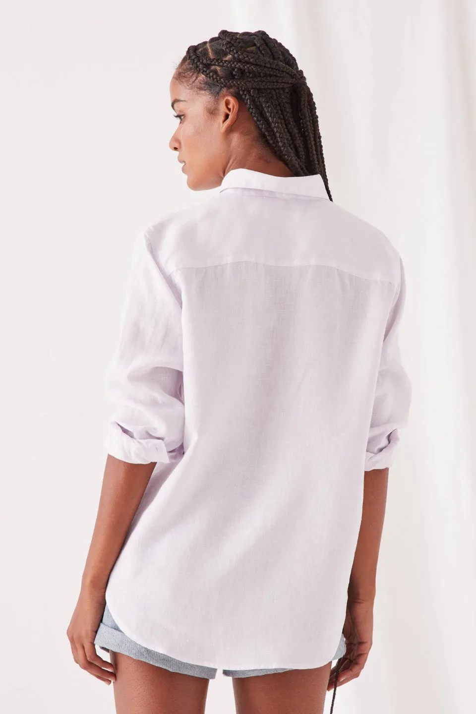 Xander Linen Lilac Shirt