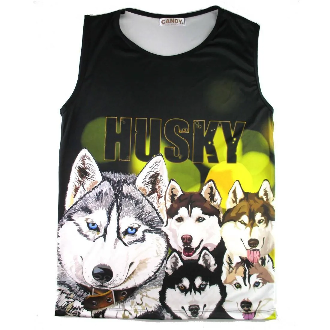 Siberian Husky Themed Graphic Print Oversized Tank Top | Gifts for Dog Lovers