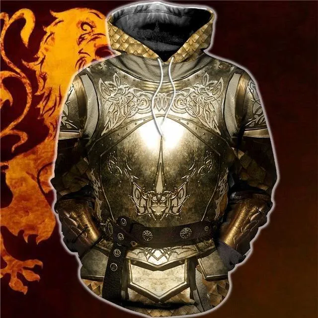 Knight Armor Print Hoodies