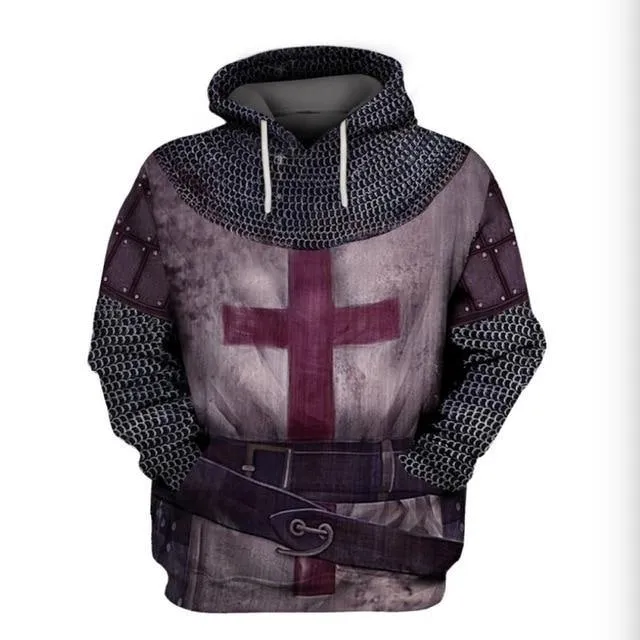 Knight Armor Print Hoodies