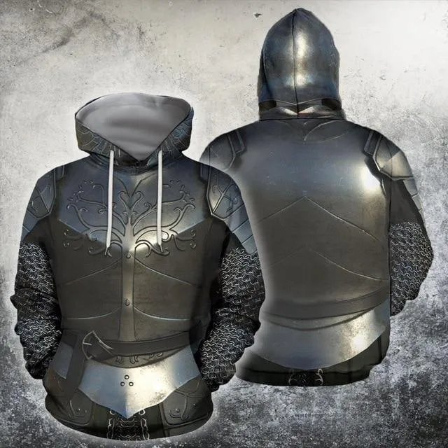 Knight Armor Print Hoodies